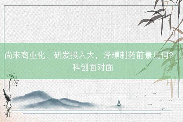 尚未商业化、研发投入大，泽璟制药前景几何？| 科创面对面
