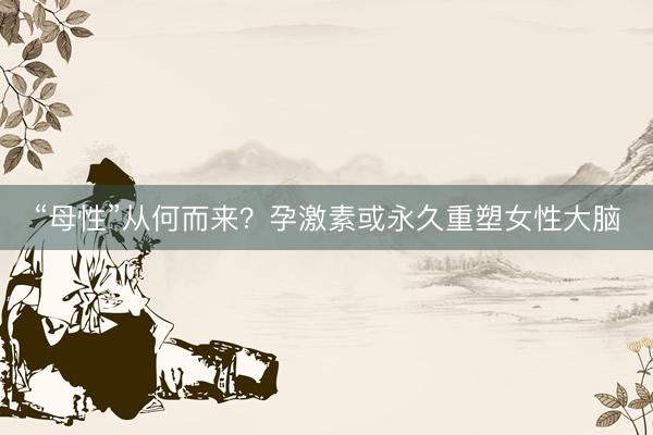 “母性”从何而来？孕激素或永久重塑女性大脑