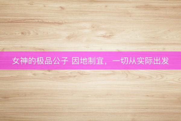 女神的极品公子 因地制宜，一切从实际出发