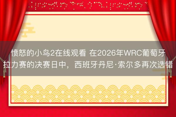 愤怒的小鸟2在线观看 在2026年WRC葡萄牙拉力赛的决赛日中，西班牙丹尼·索尔多再次选错