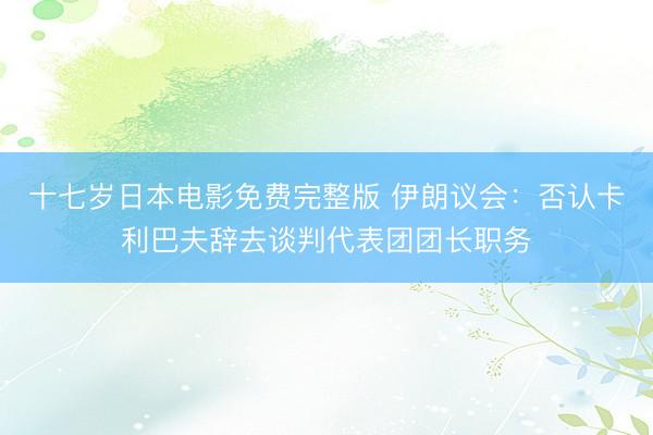 十七岁日本电影免费完整版 伊朗议会：否认卡利巴夫辞去谈判代表团团长职务