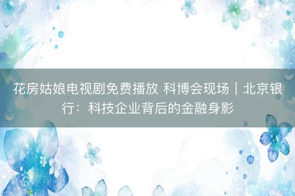 花房姑娘电视剧免费播放 科博会现场｜北京银行：科技企业背后的金融身影