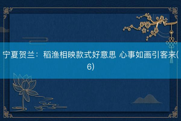 宁夏贺兰：稻渔相映款式好意思 心事如画引客来(6)