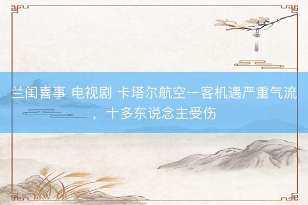兰闺喜事 电视剧 卡塔尔航空一客机遇严重气流，十多东说念主受伤