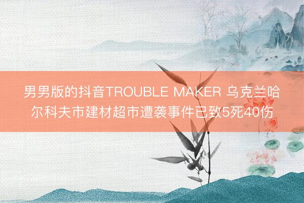 男男版的抖音TROUBLE MAKER 乌克兰哈尔科夫市建材超市遭袭事件已致5死40伤
