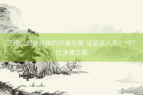 三根一起会坏掉的好痛总裁 证监会入手！*ST仕净遭立案