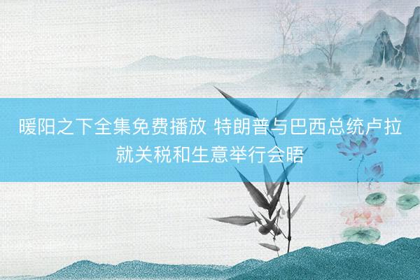暖阳之下全集免费播放 特朗普与巴西总统卢拉就关税和生意举行会晤
