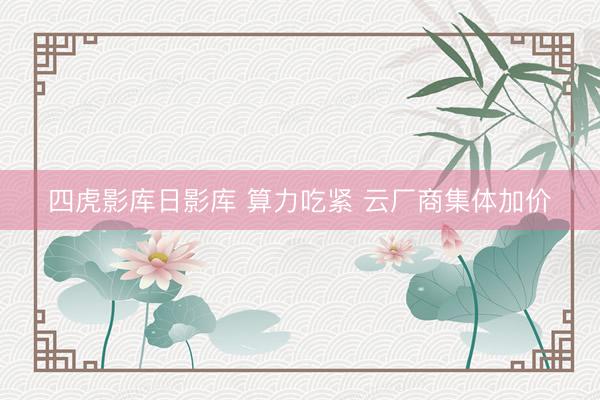 四虎影库日影库 算力吃紧 云厂商集体加价