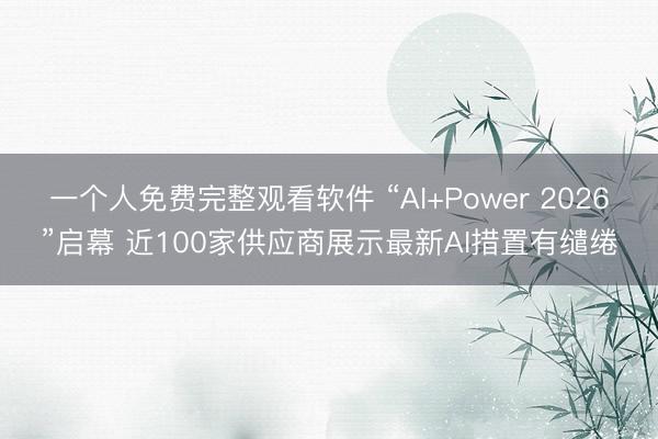 一个人免费完整观看软件 “AI+Power 2026”启幕 近100家供应商展示最新AI措置有缱绻