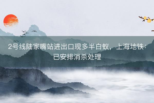 2号线陆家嘴站进出口现多半白蚁，上海地铁：已安排消杀处理