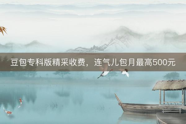 豆包专科版精采收费，连气儿包月最高500元
